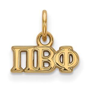 14K Gold Plated Silver Pi Beta Phi XS (Tiny) Greek Letters Charm